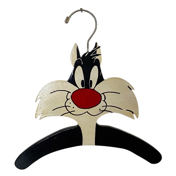 Vintage Warner Bros Looney Tunes Sylvester the Cat Wooden Kids Hanger - Picture 1 of 7